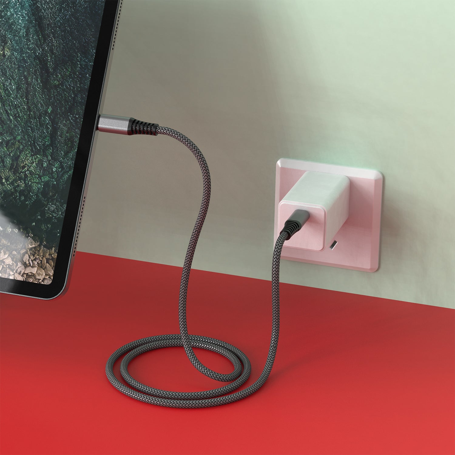 4smarts USB-C auf USB-C Kabel – USB 2.0 (480 Mbit/s) – 1,5 m – PD 100 W – Geflochten – Schwarz