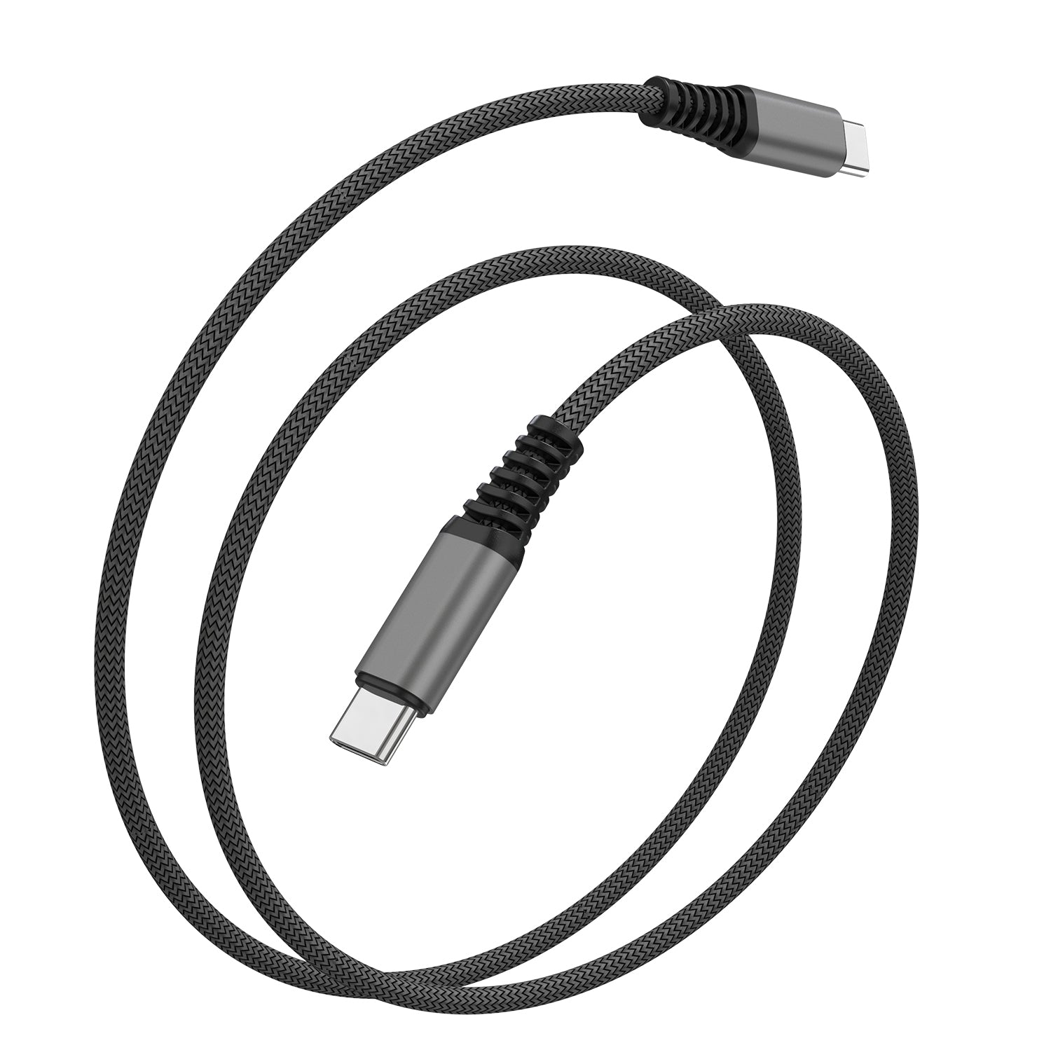 4smarts USB-C auf USB-C Kabel – USB 2.0 (480 Mbit/s) – 1,5 m – PD 100 W – Geflochten – Schwarz