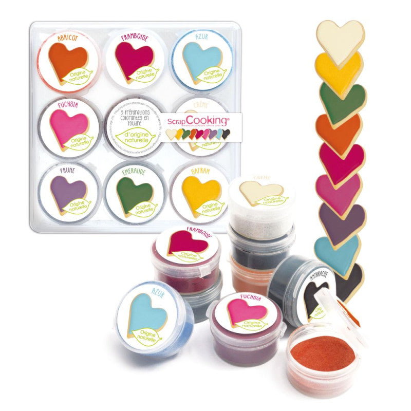 ScrapCooking Backaroma & -dekor, mehrfarbig (9 Farben), Pulver – 160 g