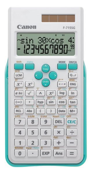 Canon Taschenrechner F-715SG – 12-stellig, LCD, Prozent, Solar + Batterie, blau, 80×165×15 mm