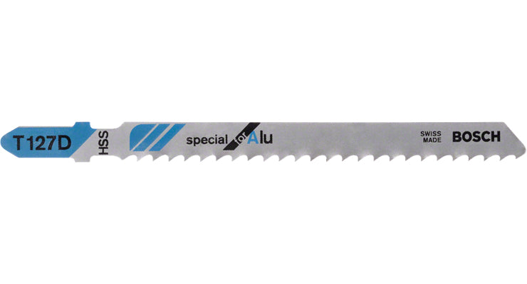 Bosch Professionelles T 127 D Stichsägeblatt 3 mm × 100 mm HSS – für Metall – 5 Stk