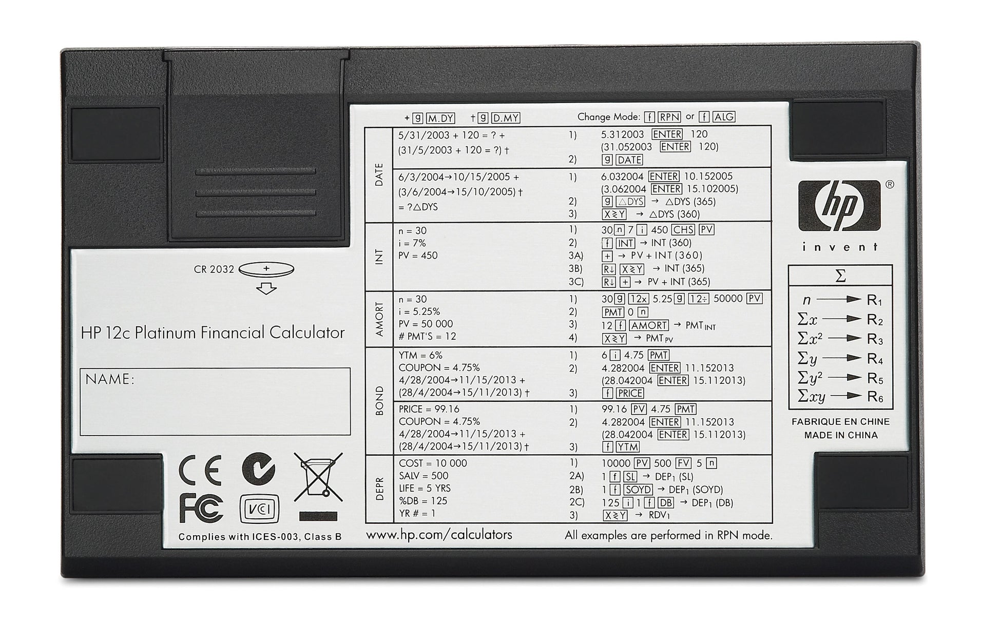 HP Taschenrechner 12c Platinum – 15-stellig, Batterie