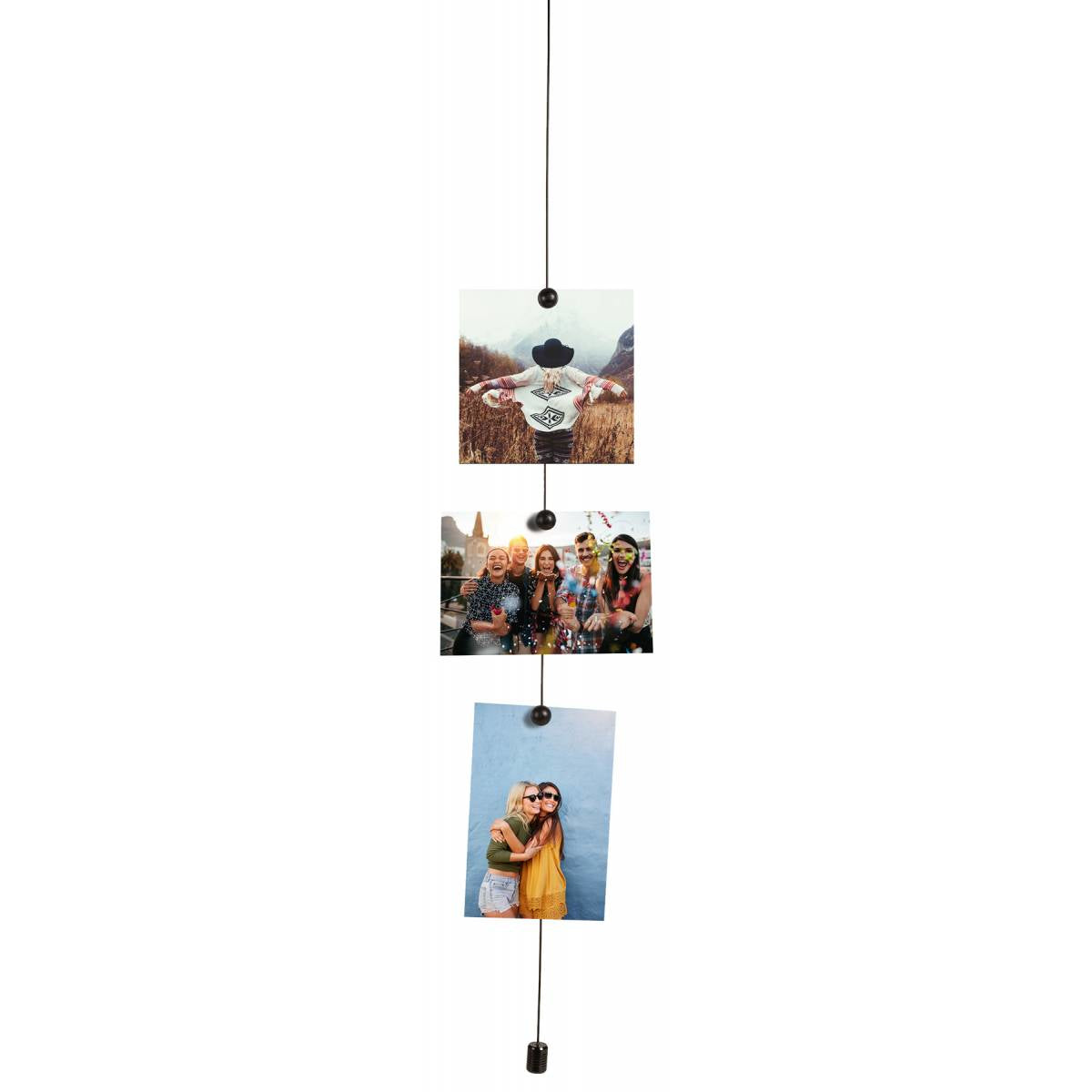 Walther Fotoseil, silber, Metall, 150 cm, mit 6 Holzmagneten Ø 1,5 cm, recyclingfähig – eco:plus