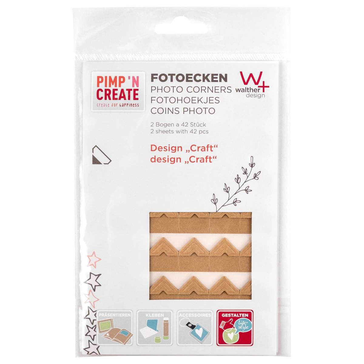 Walther Fotoecken – Blister, permanent, kraft, lösemittelfrei, alterungsbeständig