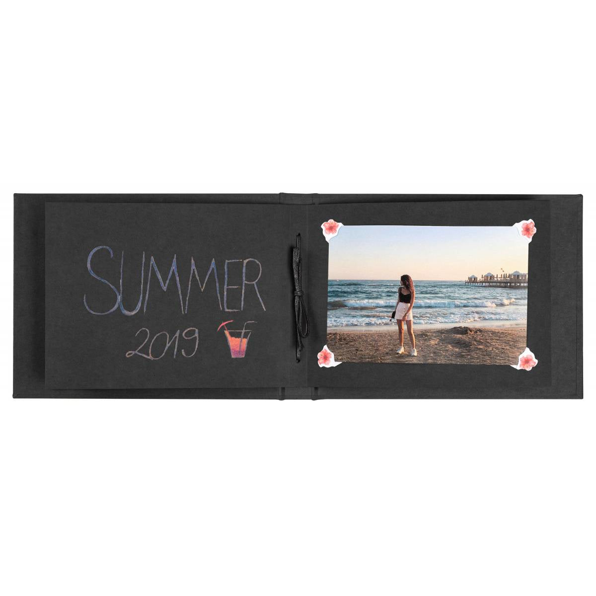 Walther Fotoalbum Pimp 'N Create – für 100 × 150 mm / 130 × 180 mm, 24 Fotos, Schwarz