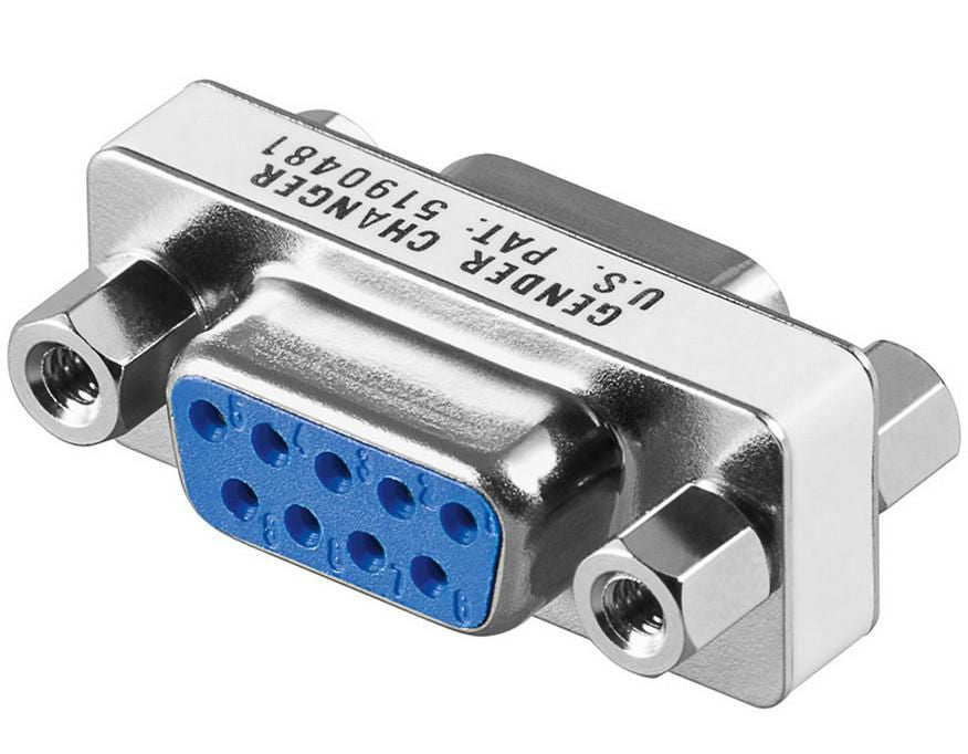 Microconnect RS-232 Gender-Adapter – DB9 (weiblich) zu DB9 (weiblich) – Blau