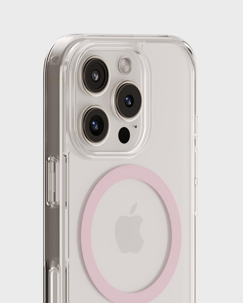 Holdit – Backcover – für Apple iPhone 16 Pro – pink/transparent – MagSafe-kompatibel, mit Kartenfach