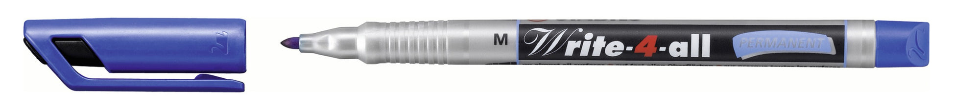 STABILO Write-4-all Permanentmarker – Rundspitze 1 mm – Blau – für Glas, Metall und Kunststoff