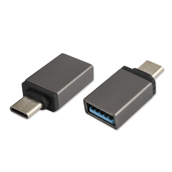 4smarts 458769 Adapter USB-C zu USB-A – USB 3.2 Gen 1 (5 Gbit/s), 2 Stück, Grau