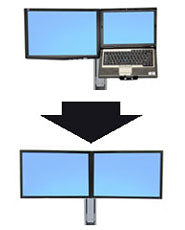 Ergotron WorkFit Convert-to-dual Kit – Sitz-Steh-Arbeitsplatz – 2 Monitore – 22" – für WorkFit-S, WorkFit-C