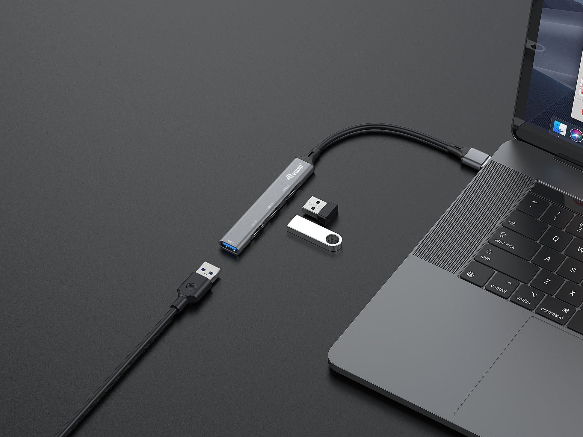 Equip 128960 USB-Hub – USB-A, 1× USB 3.2, 3× USB 2.0