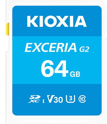 Kioxia Exceria LNEX2L064GG4 SDXC 64 GB – UHS-I, Klasse 10, U3, V30, 100/50 MB/s, Blau