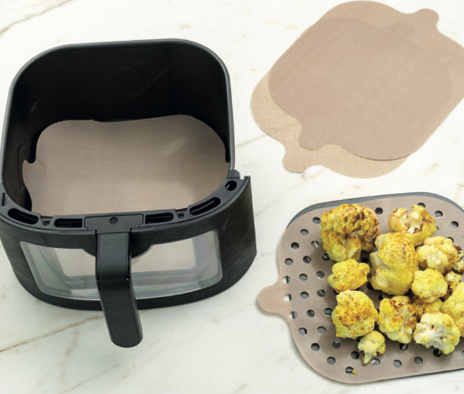 Ohmex Folie für Heissluftfritteusen – 24,5 × 24,5 cm, für Air Fryer NS-24019-S, 2 Stk.