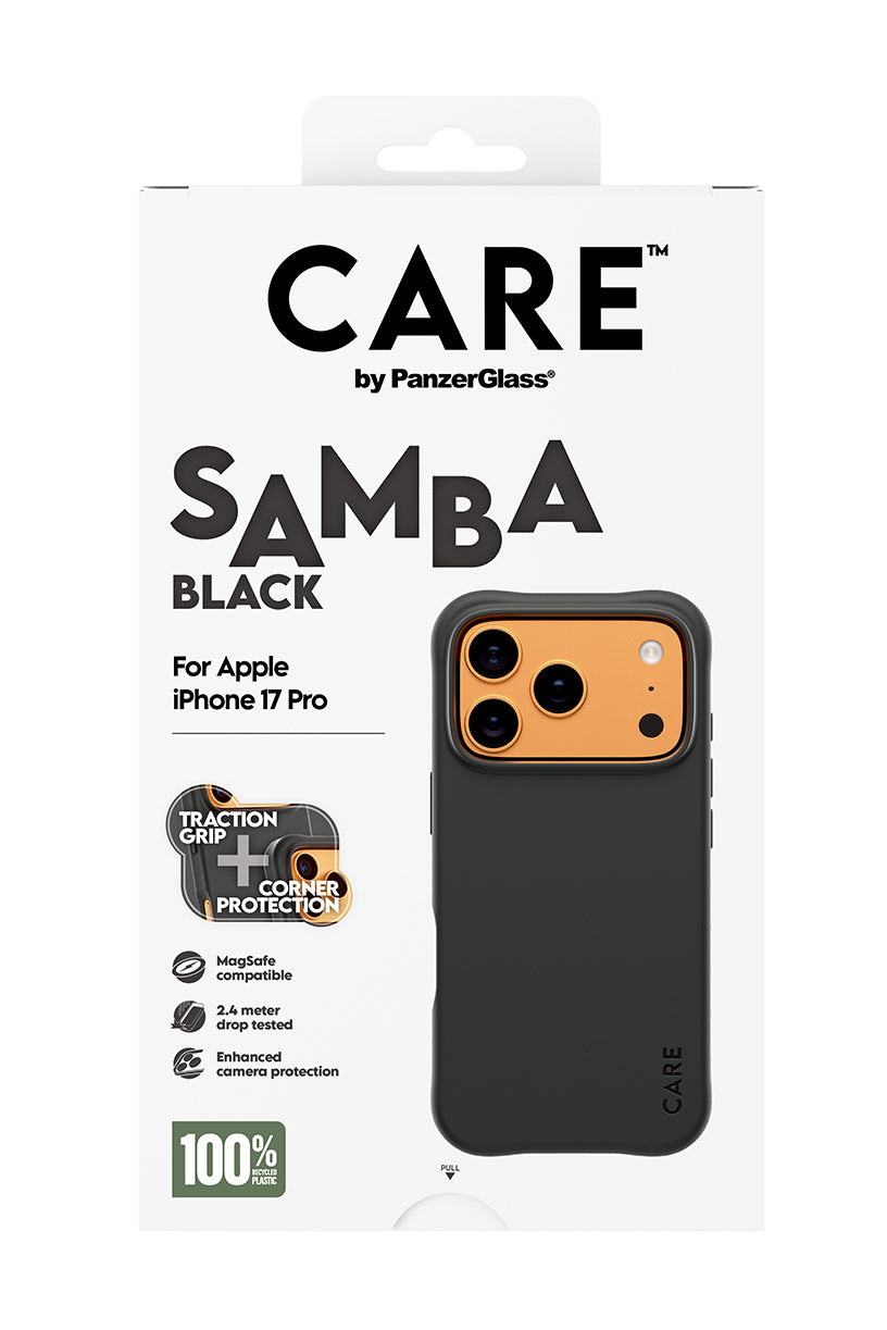 PanzerGlass Backcover Samba – für Apple iPhone 17 Pro – schwarz – TPU, MagSafe-kompatibel