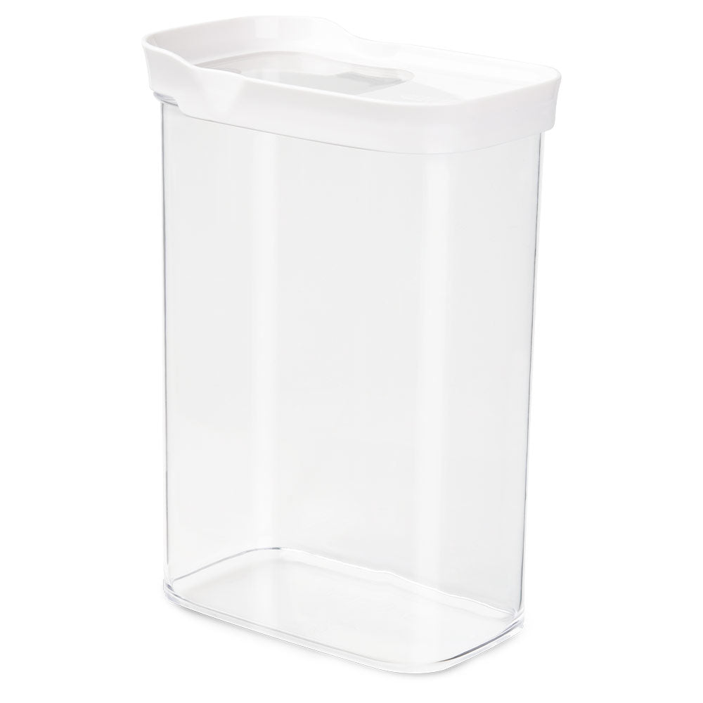 EMSA Vorratsdose 2,2 L, 16 × 9 × 23,8 cm, Kunststoff (MS/TPE), transparent/weiss