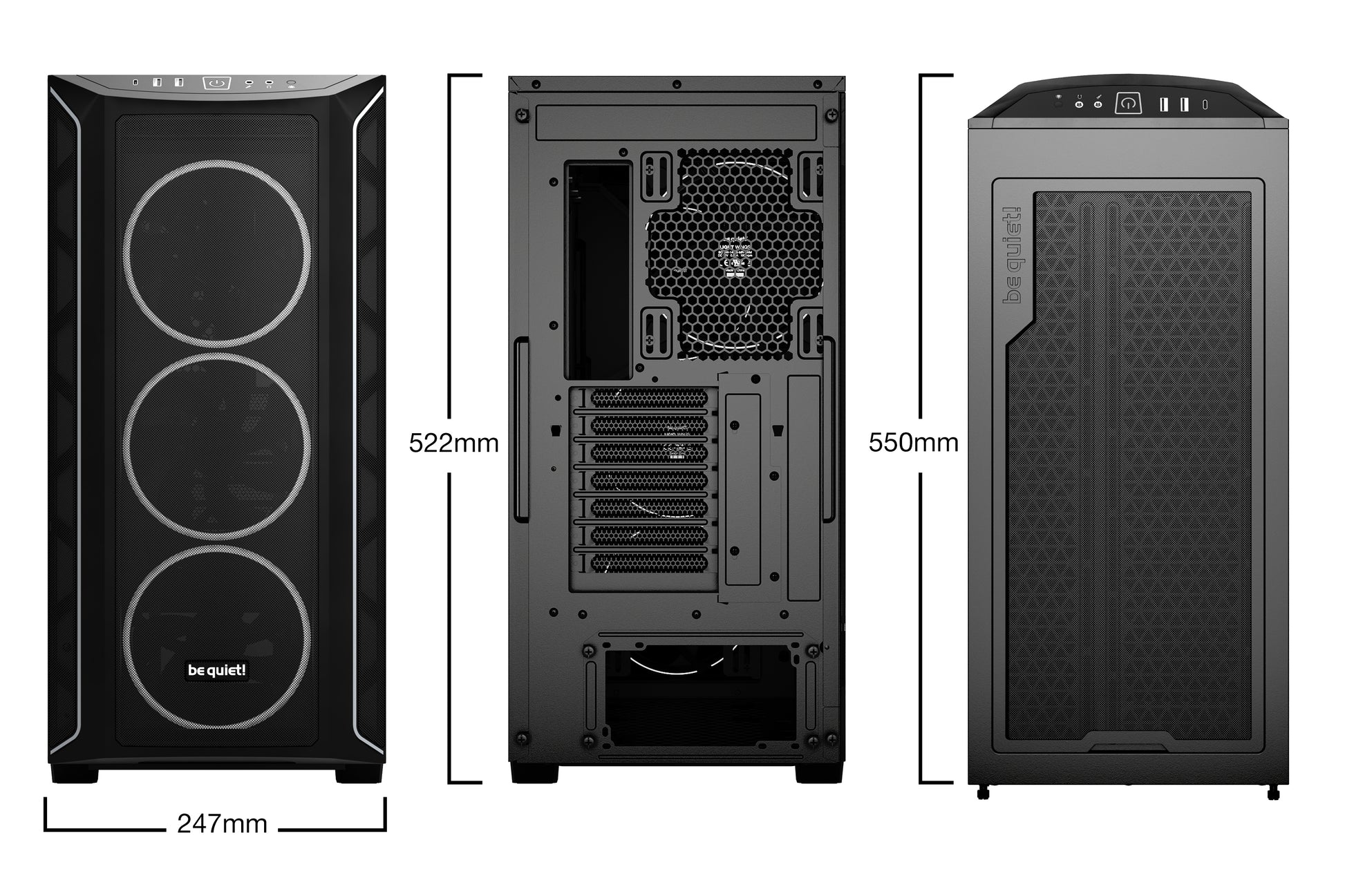 be quiet! be quiet Shadow Base 800 FX – PC-Gehäuse – Schwarz, für ATX/E-ATX/mATX usw., 3×140/1×140 mm