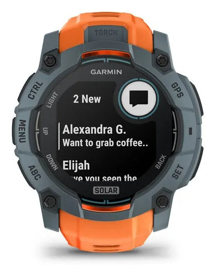 Garmin Instinct 3 Solar – GPS-Smartwatch – 50 mm, GPS, NFC, Orange, Sportarmband