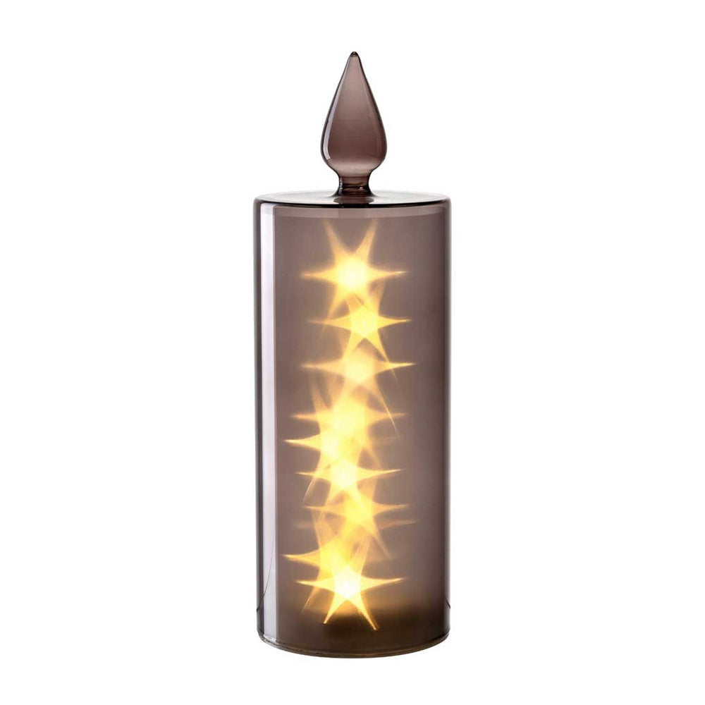 LEONARDO LED-Kerze Silenzio 27 – Ø 9,5 × 29,5 cm, Batteriebetrieben (3× AA), Grau