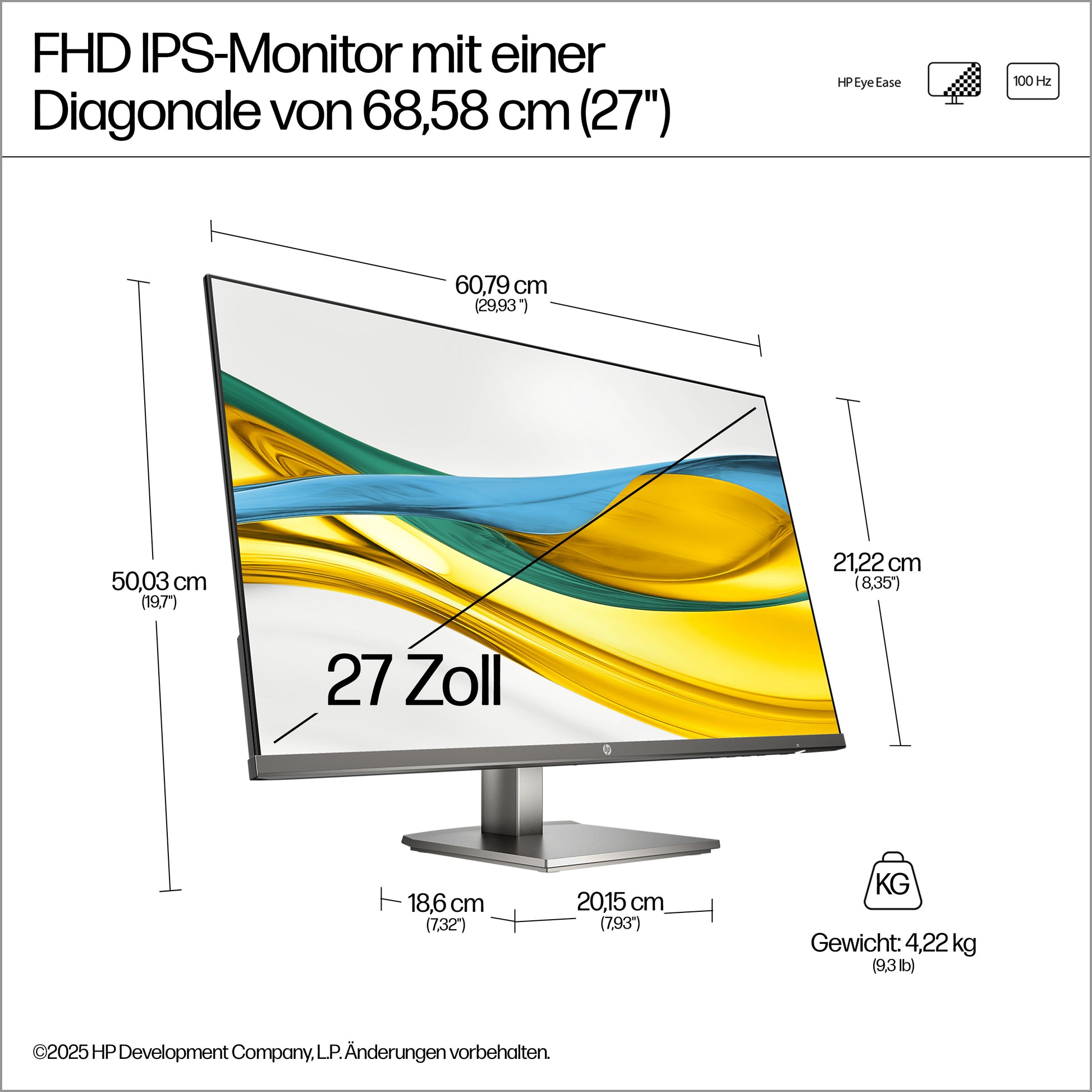 HP 527da – 27", 1920 × 1080 (Full HD), IPS, 100 Hz