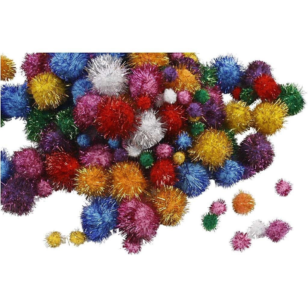 Creativ Company Dekostoff, Kunststoff, Mehrfarbig, 300 g, Pompons