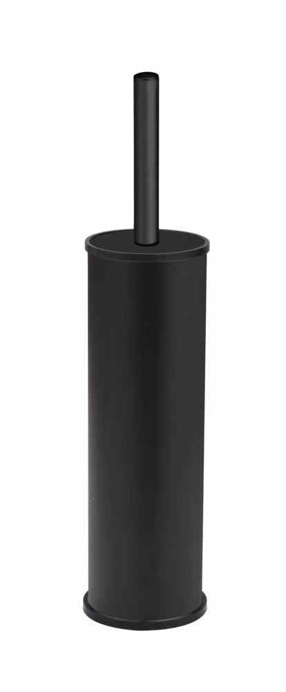 WENKO WC-Bürstenset – Edelstahl, Schwarz, Kopf austauschbar, H 37 cm, Ø 6,5 cm