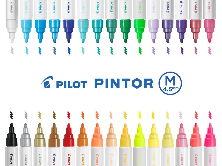 Pilot Pintor Permanentmarker – Rundspitze 1,4 mm – Mehrfarbig, 10er-Set – für Metall