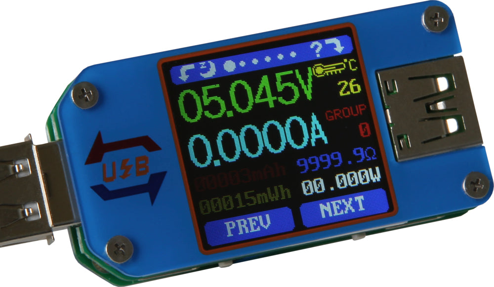 Joy-iT JT-UM25C – Hand-Multimeter – DC 0–5 A, 4–24 V, LCD 3,66 cm (1,44")