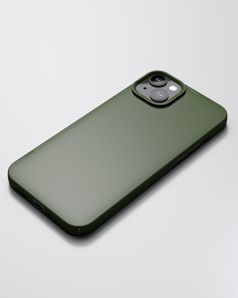 Nudient Thin Backcover – für Apple iPhone 14 Plus – MagSafe, Recycelbarer Kunststoff+Mikrofaser, Pine Green