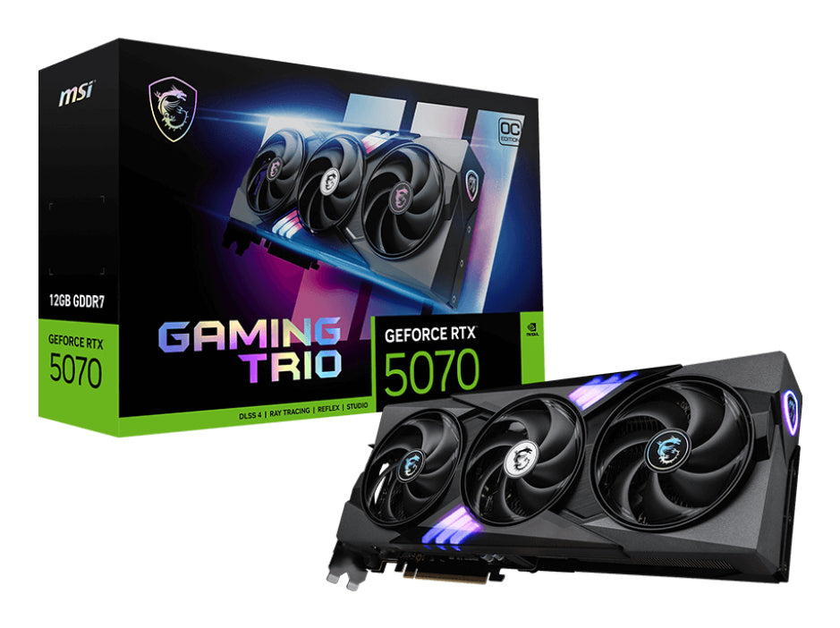 MSI GeForce RTX 5070 12 GB GAMING TRIO OC – PCIe Grafikkarte – 3×DP, 1×HDMI, PCIe 5.0, 250 W, 1×16-polig