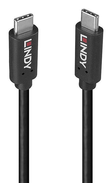 Lindy USB-C auf USB-C Kabel – USB 3.2 Gen 2x2 (20 Gbit/s) – 1 m – PD 100 W – rTPE-Mantel – Schwarz