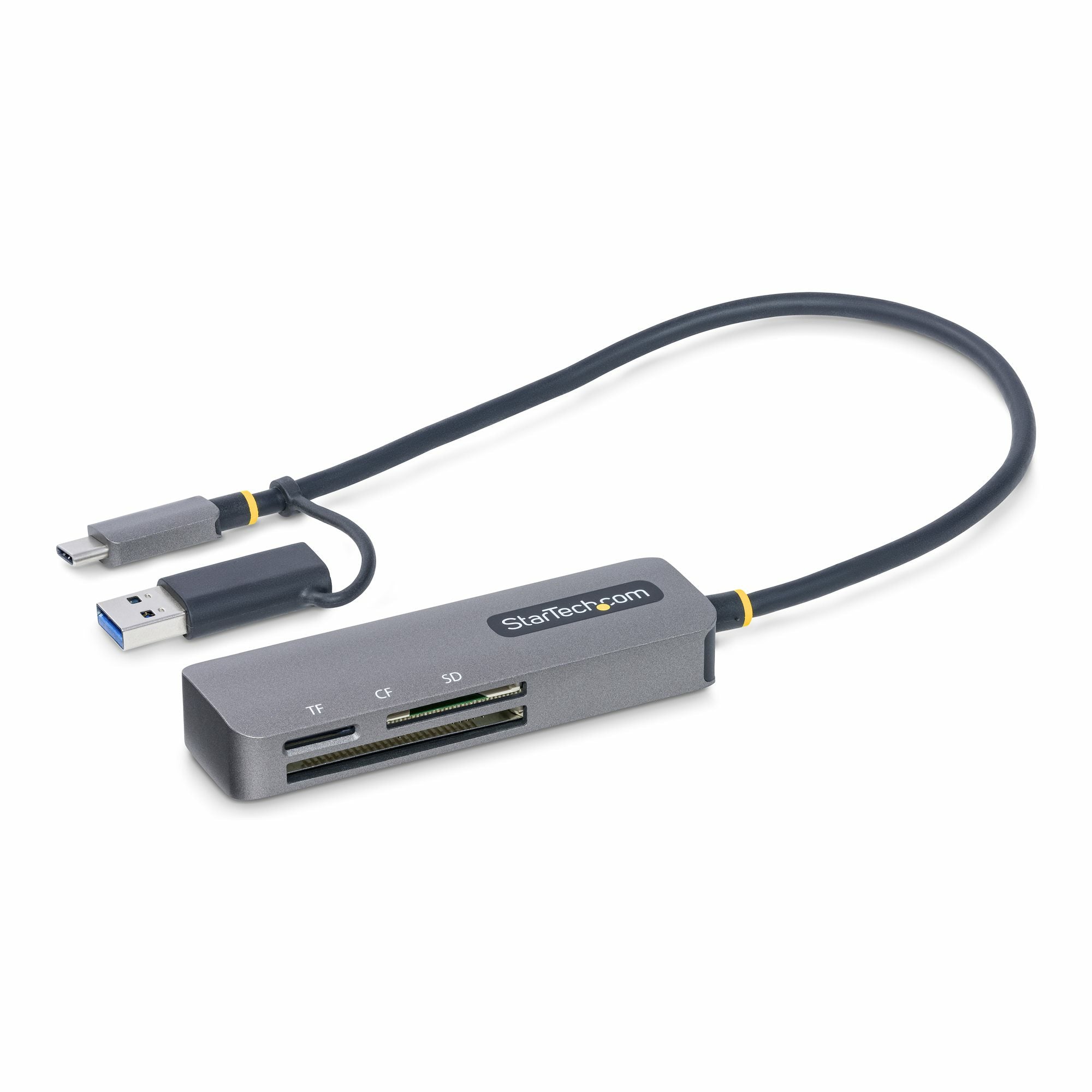 StarTech.com FCREADMICRO3V2 – 3‑Slot USB‑C Kartenleser, USB 3.2 Gen 1, 5 Gbit/s, inkl. USB‑A‑Adapter, Grau