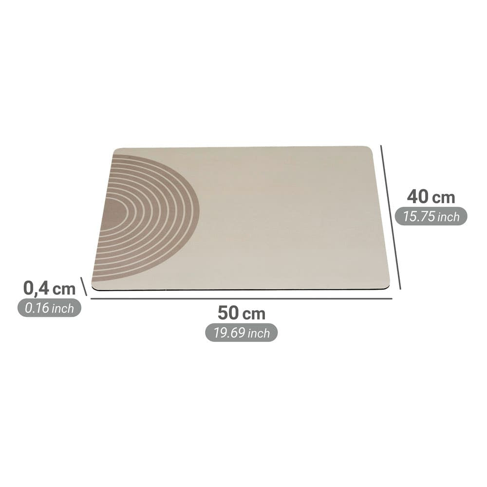 WENKO Abtropfmatte 50 × 40 × 0,9 cm, gummiert, beige