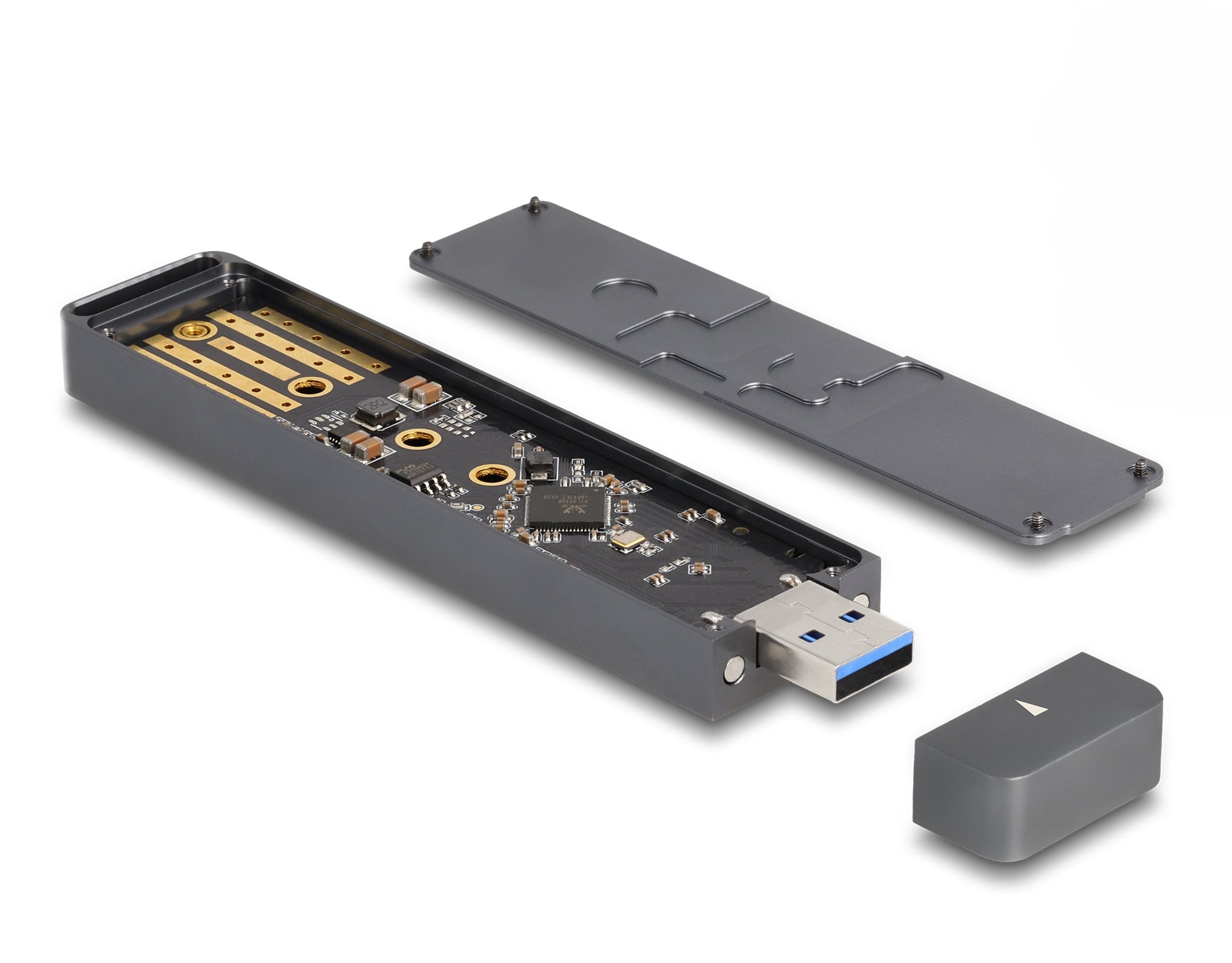 DeLOCK M.2 NVMe SSD-Gehäuse – 1-Bay SSD-Gehäuse – USB 3.2 Gen 2 10 Gbit/s, für M.2 NVMe SSD