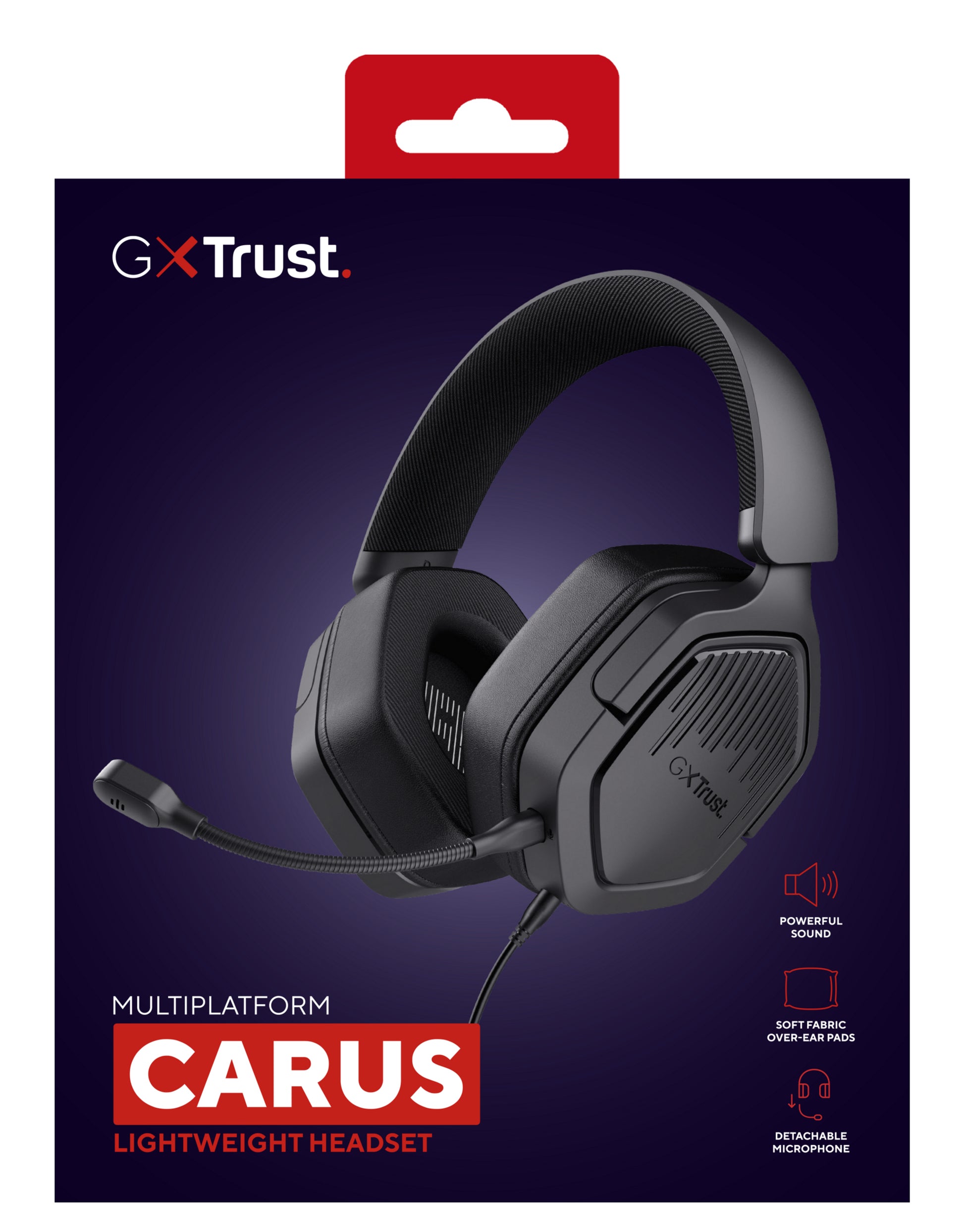 Trust GXT492 Carus Gaming-Headset – Over-Ear, Stereo, Kabelgebunden, 3,5 mm Klinke, Schwarz