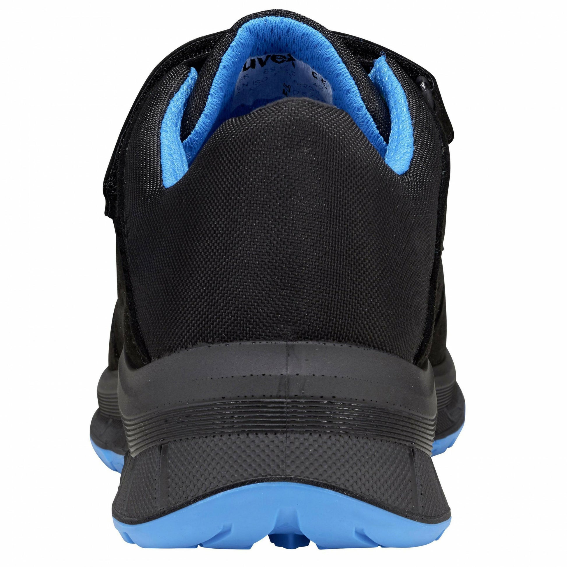 Uvex 2 Trend Sicherheitssandale – S1P, Klettverschluss, Stahlkappe, Schwarz/Blau, Grösse 43