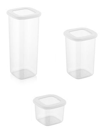 Hermia Vorratsdose 550 ml, 1,2 l, 1,8 l, Polypropylen (PP), Weiss, 3-teilig