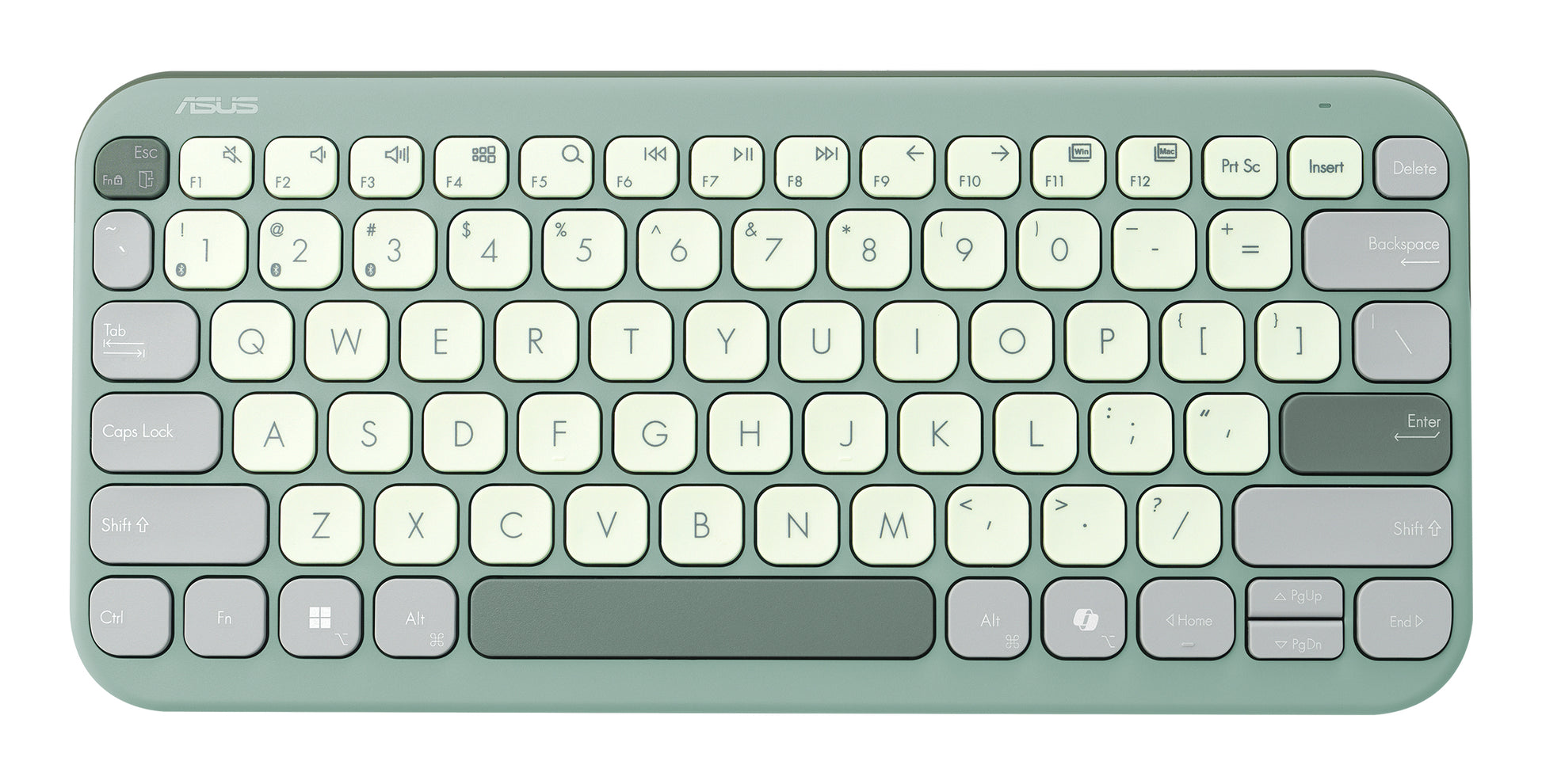 ASUS Marshmallow KW100 – Tastatur 75% – Schere – Bluetooth – QWERTZ (DE) – ohne Ziffernblock – Grün