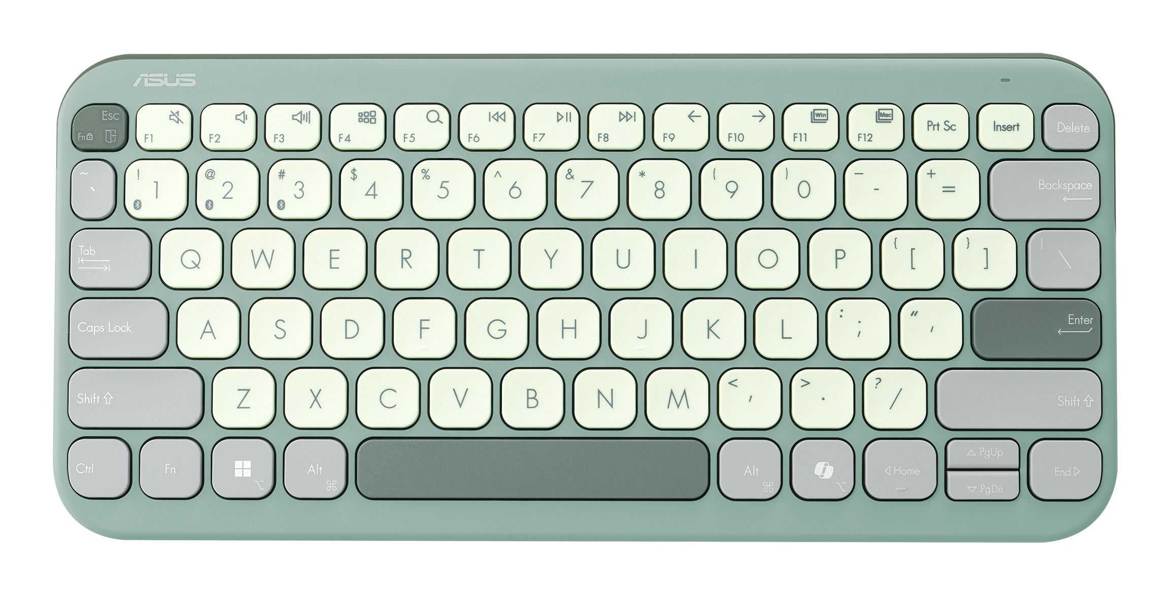ASUS Marshmallow KW100 – Tastatur 75% – Schere – Bluetooth – QWERTZ (DE) – ohne Ziffernblock – Grün