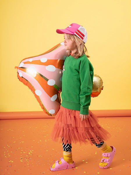 PartyDeco Folienballon Pilz – mehrfarbig – 77 × 95 cm – 1 Stk – mit Helium befüllbar