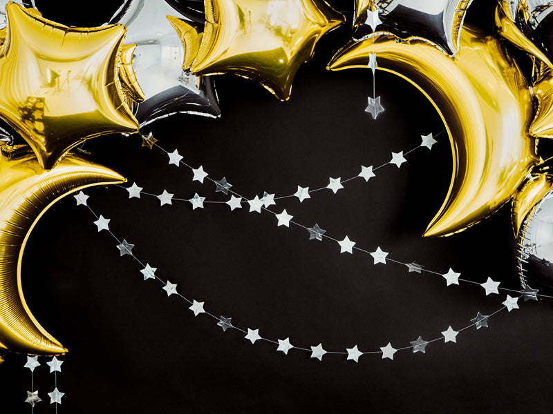 PartyDeco Folienballon Mond – Gold – Ø 60 cm – Folie – 1 Stk – mit Helium befüllbar
