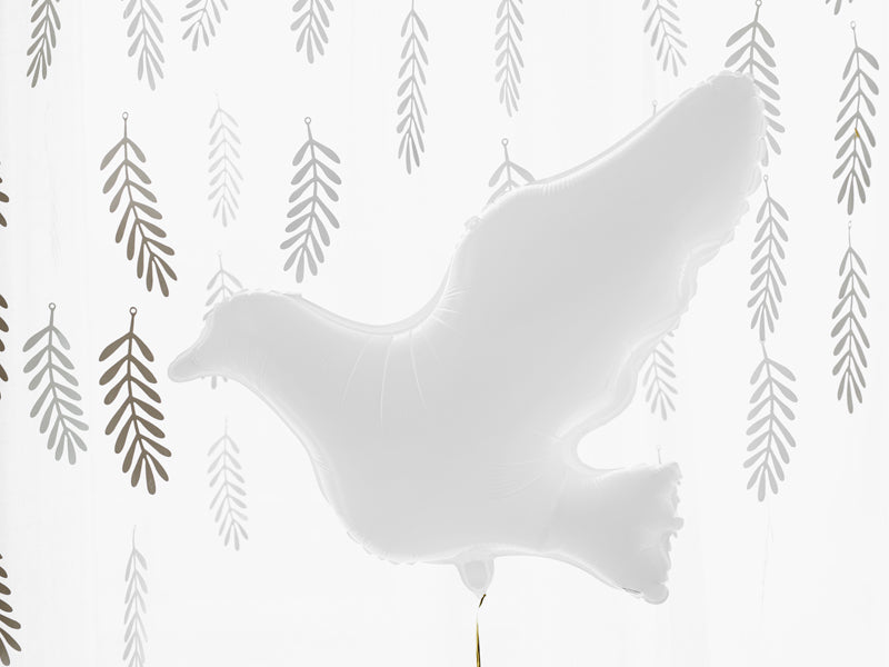 PartyDeco Folienballon Taube – Weiss – 77 × 66 cm – 1 Stk