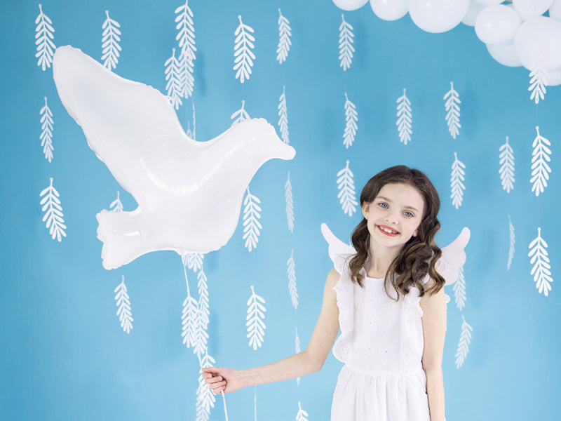 PartyDeco Folienballon Taube – Weiss – 77 × 66 cm – 1 Stk