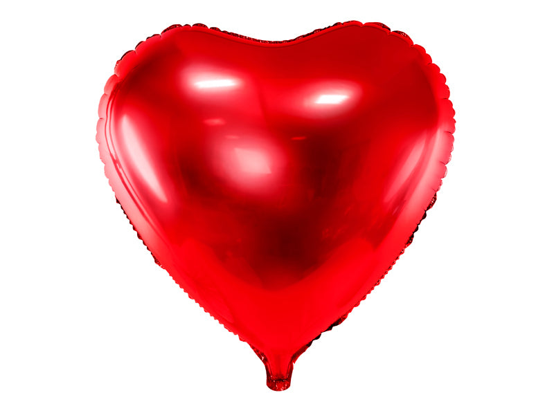 PartyDeco Folienballon Herz – Rot – Ø 61 cm – Folie – 1 Stk