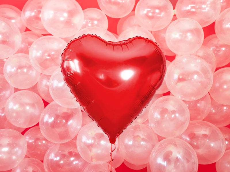 PartyDeco Folienballon Herz – Rot – Ø 61 cm – Folie – 1 Stk