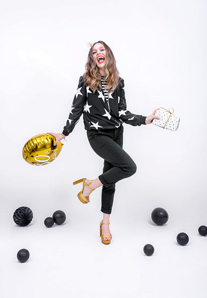 PartyDeco Folienballon Zahl 30 Geburtstag – Gold/Weiss – Ø 45 cm – Folie – 1 Stück