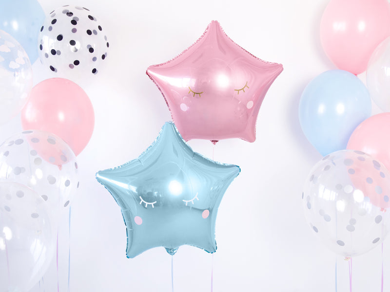 PartyDeco Folienballon Stern – Hellblau – 48 cm – Folie – 1 Stück