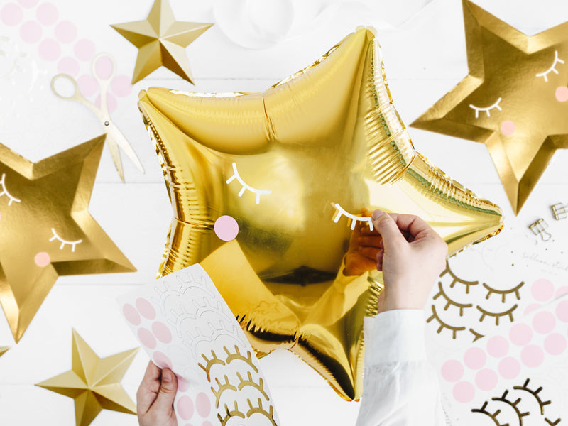 PartyDeco Folienballon Stern – Gold – Ø 48 cm – Folie – 1 Stk