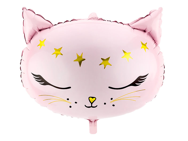 PartyDeco Folienballon Katze – Rosa – 48 × 36 cm – Folie – 1 Stk