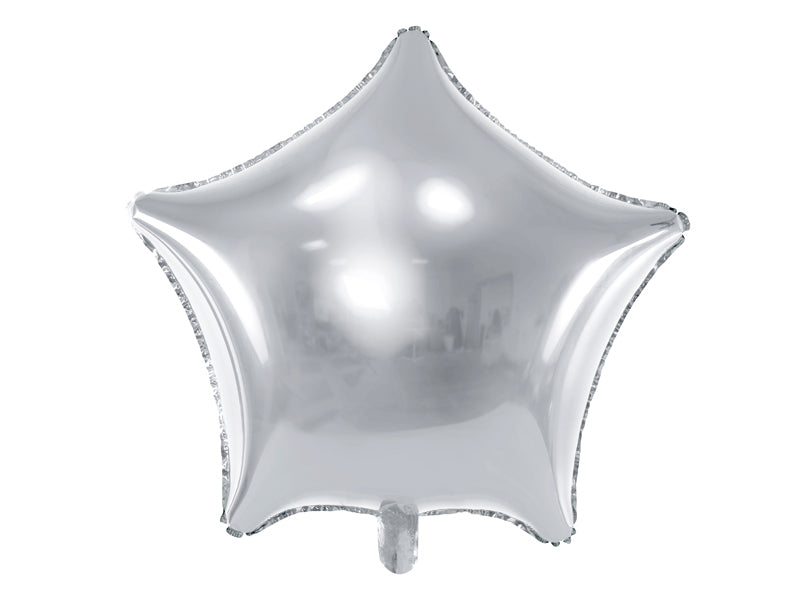 PartyDeco Folienballon Stern – Silber – 48 cm – Folie – 1 Stk