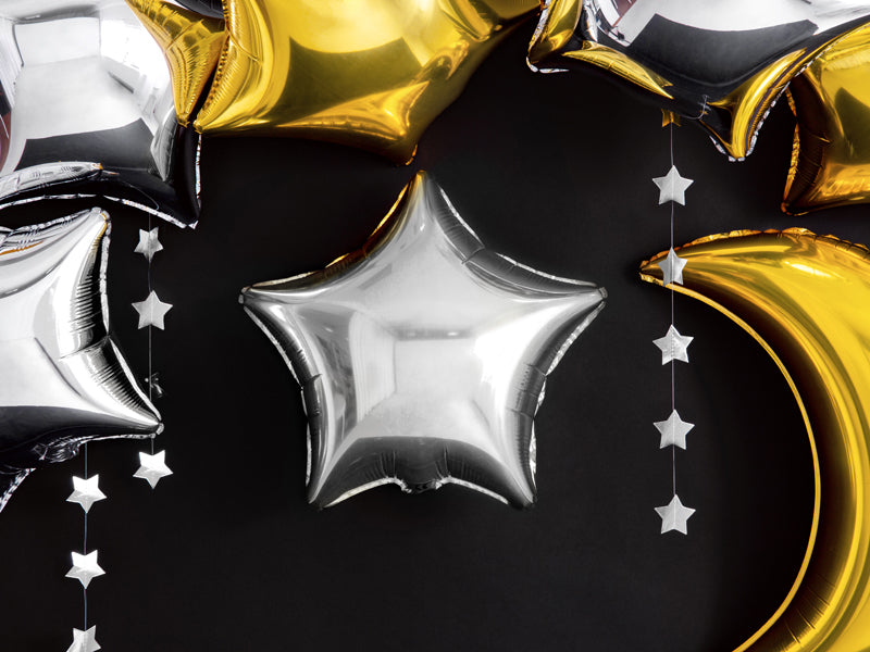 PartyDeco Folienballon Stern – Silber – 48 cm – Folie – 1 Stk